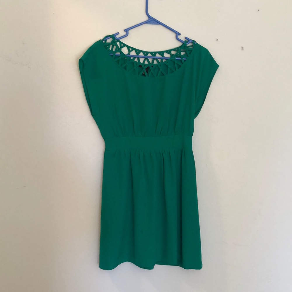 Forever 21 Green Dress with neck detail